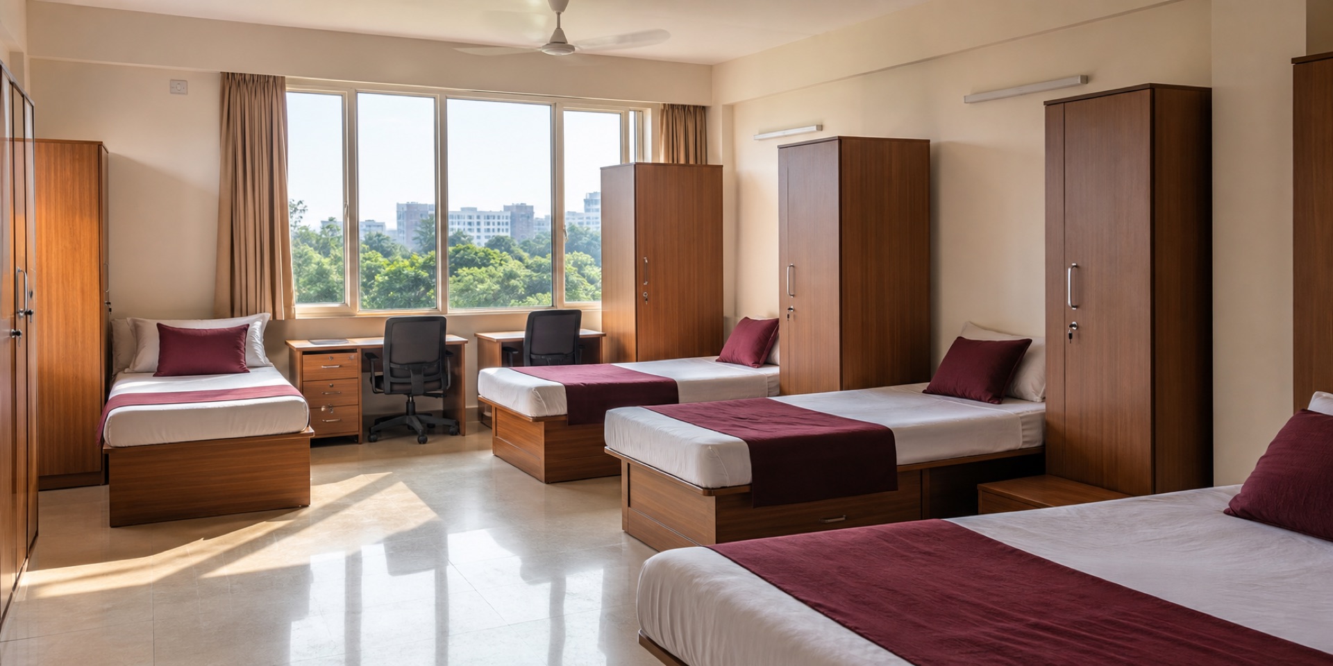 Conceptual shared campus accommodation prepared for festival delegates